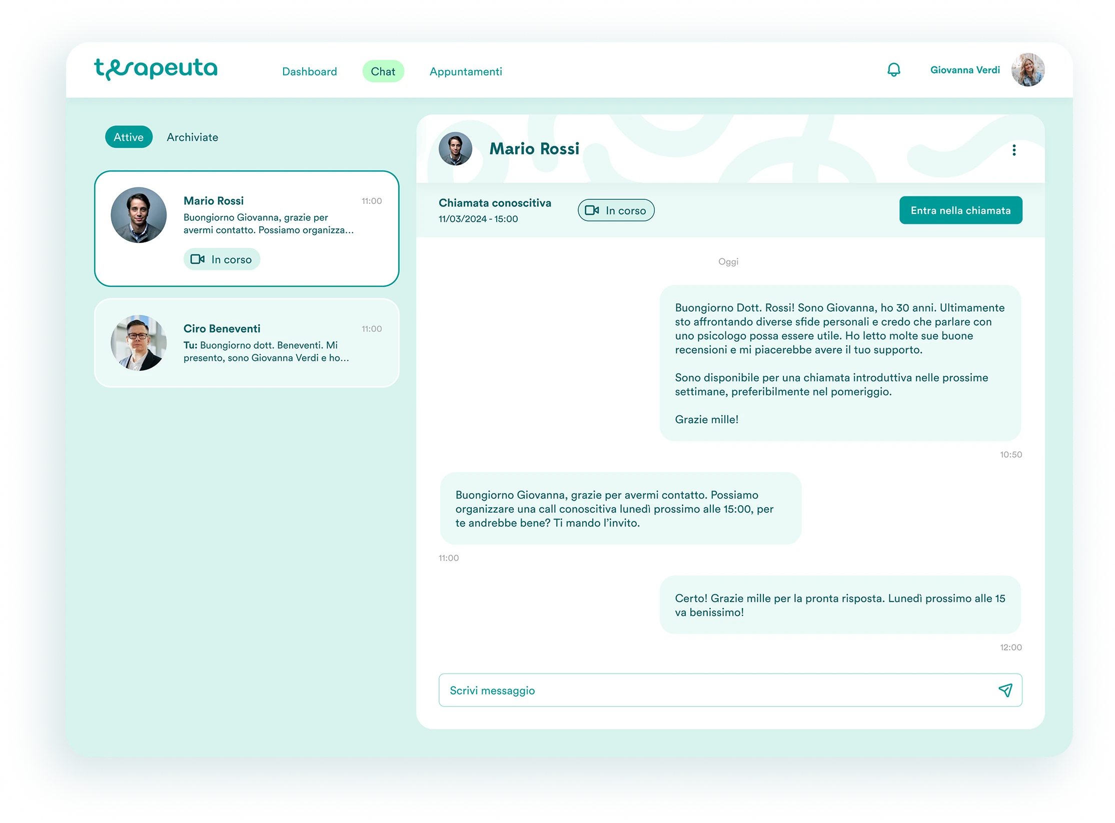 immagine conversazione col terapeuta
